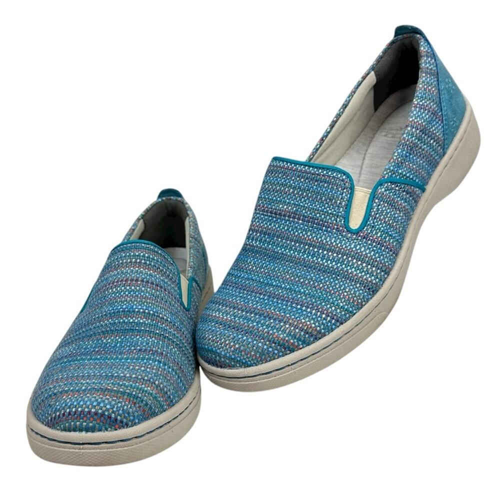 Dansko Belle Blue Woven Slip On Comfort Shoes Size 39
